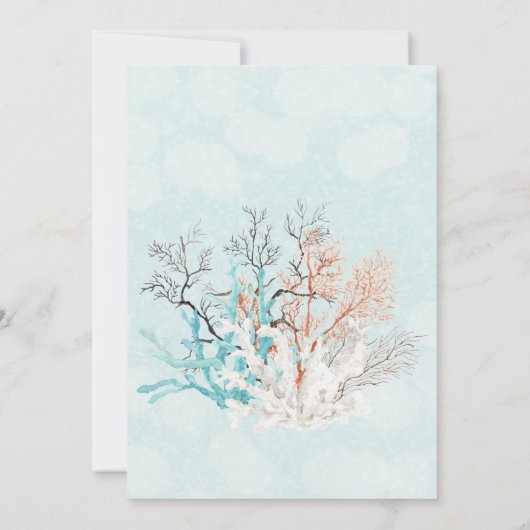 Modern Aqua Ocean & Shells Kaart (Achterkant)