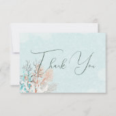 Modern Aqua Ocean & Shells Wedding Bedankkaart (Voorkant)
