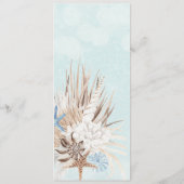 Modern Aqua Ocean & Shells Wedding Menu (Achterkant)