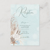 Modern Aqua Ocean & Shells Wedding Reception Informatiekaartje (Voorkant)