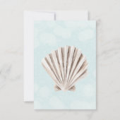Modern Aqua Ocean & Shells Wedding Save The Date (Achterkant)