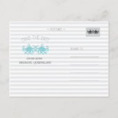 Modern Aqua Octopus Beach Bewaar de datumkaarten Aankondigingskaart (Achterkant)