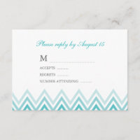 Modern Aqua Ombre Chevrons Responskaarten