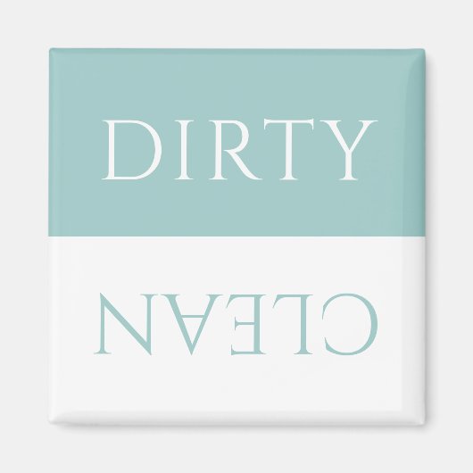 Modern Aqua Sky Blue White Dirty/Clean Dishwasmach Magneet (Voorkant)