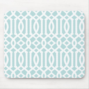 Modern Aqua Trellis Pattern Muismat