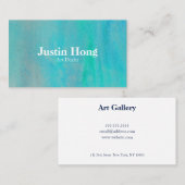 Modern Aqua Waterverf Business Sjabloon Visitekaartje (Voorkant / Achterkant)