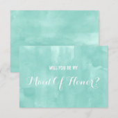 Modern aqua waterverf kaart (Voorkant / Achterkant)