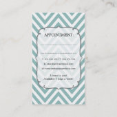 Modern Aqua White Chevron Hair Stylist-kaarten Afsprakenkaartje (Achterkant)