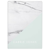 Modern Aqua White Marble Business Elegant Minimal Klembord (Achterkant)