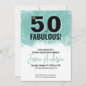 Modern Aquarel 50ste Verjaardagsfeestje Kaart (Voorkant)