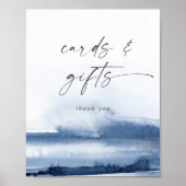 Modern Aquarel | Blauwe Kaarten en Cadeaus Winkel Poster (Voorkant)