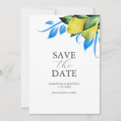 Modern Aquarel Citroen Mediterraan Save The Date (Voorkant)