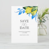 Modern Aquarel Citroen Mediterraan Save The Date (Staand voorkant)