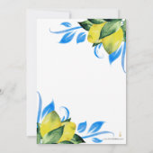 Modern Aquarel Citroen Mediterraan Save The Date (Achterkant)