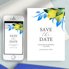 Modern Aquarel Citroen Mediterraan Save The Date