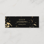 Modern Aquarel Goud ( Imitat) Zwart Mini Visitekaartje (Voorkant)