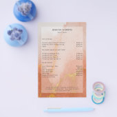 Modern aquarel goud salon prijstlijst flyer (Enkel)