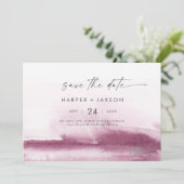 Modern Aquarel | Rode Horizontale Save The Date (Staand voorkant)