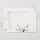 Modern Aquarel Roze en Grijs Bloemend Menu RSVP (Achterkant)