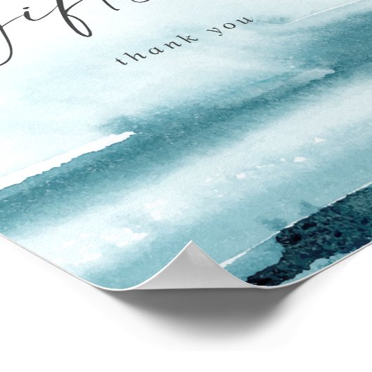 Modern Aquarel | Teal Kaarten en Geschenken Winkel Poster (Hoek)