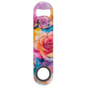 Modern aquarel verf kladden boeket speed flessenopener (Achterkant)