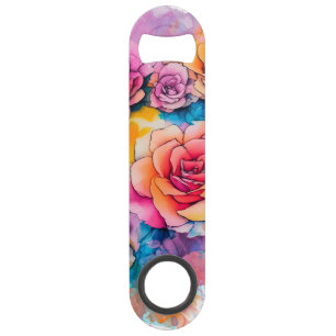 Modern aquarel verf kladden boeket speed flessenopener