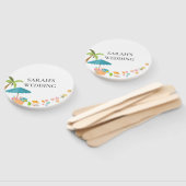 Modern aquarel zomerstrand handwaaier (Niet-gemonteerd)