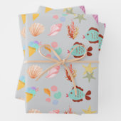 Modern aquarel zomerstrand inpakpapier vel (In situ)