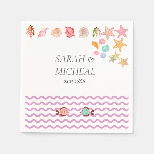 Modern aquarel zomerstrand servet (Voorkant)