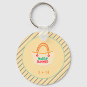 Modern aquarel zomerstrand sleutelhanger (Voorkant)