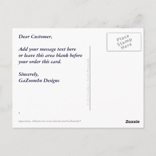 Modern Aquarium Briefkaart (Achterkant)