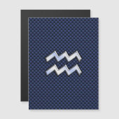 Modern Aquarius Sign on marvy blue koolstofvezel (Voorkant / Achterkant)