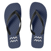 Modern Aquarius Sign on marvy blue koolstofvezel Teenslippers (Voetbed)