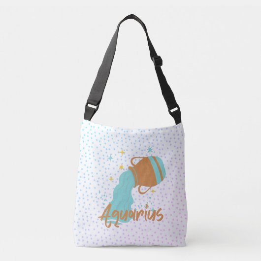 Modern Aquarius Water Bearer Zodiac Crossbody Tas (Voorkant)