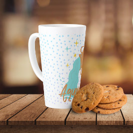 Modern Aquarius Water Bearer Zodiac Latte Mok