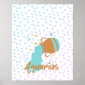 Modern Aquarius Water Bearer Zodiac Poster (Voorkant)