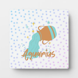 Modern Aquarius Water Bearer Zodiac Tabletop Fotoplaat