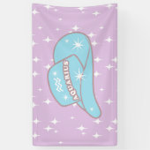 Modern Aquarius Zodiac Cowgirl Pet Lila Spandoek (Verticaal)