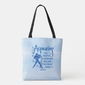 Modern Aquarius Zodiac Horoscope Personalized Tote Bag (Achterkant)