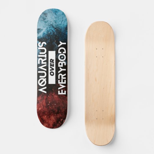 Modern Aquarius Zodiac Persoonlijk Skateboard (Voorkant)