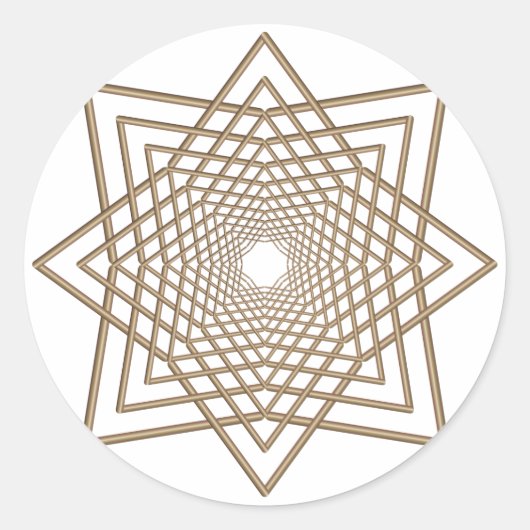 modern arabesk ronde sticker (Voorkant)