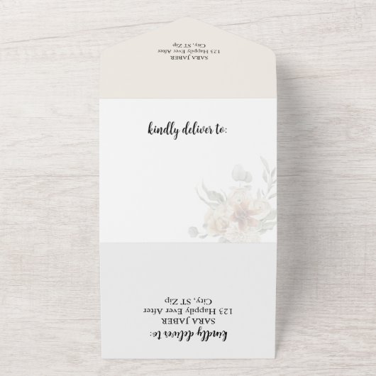 Modern Arabisch & Engels Alles in één bruiloft uit All In One Uitnodiging (Buitenkant)