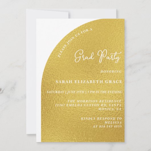 Modern Arc Photo Script-Afstuderen Kaart (Achterkant)