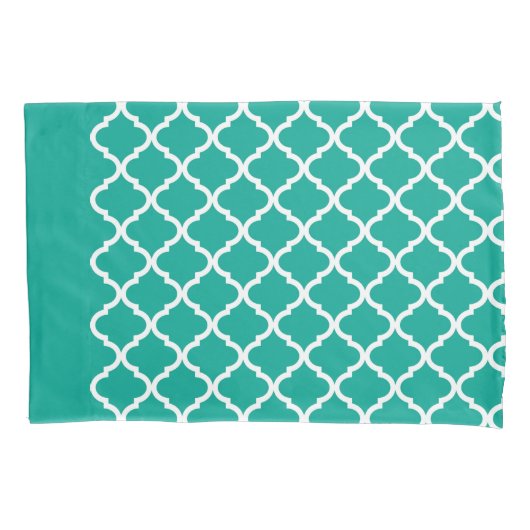 Modern Arcadia Blauwgroen Moraccan Quatrefoil Patr Kussensloop (Voorkant)