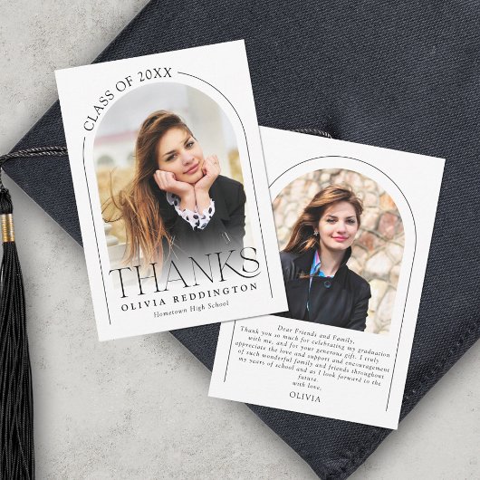 Modern Arch 2 foto Afstuderen Bedankkaart