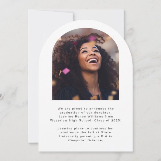 Modern Arch 2-foto Afstuderen Kaart (Achterkant)