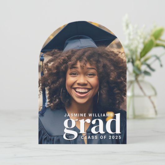 Modern Arch 2-foto Afstuderen Kaart (Staand voorkant)