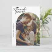 Modern Arch 2 foto's Elegante bruiloft Bedankkaart (Staand voorkant)