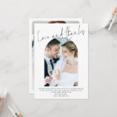 Modern Arch 2 Foto's Huwelijksliefde en Bedankt Kaart (Voorkant / Achterkant in situ)