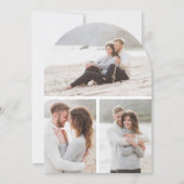 Modern Arch 4 Photo Script Engagement Party Kaart (Achterkant)